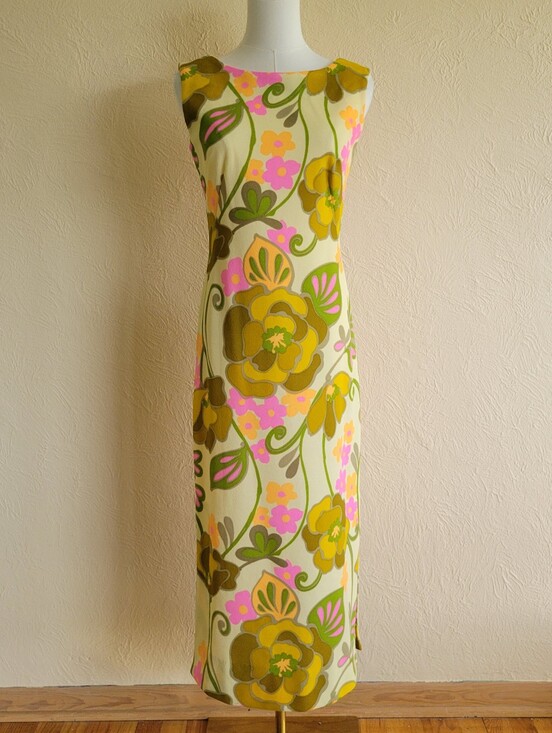 Vintage Dresses & Skirts - Vintage Yellow Floral Polyester Dress